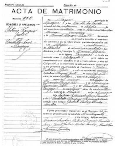 certificado de matrimonio jaén