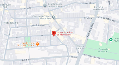 mapa Registro Civil-Juzgado de paz de Marmolejo de Jaén