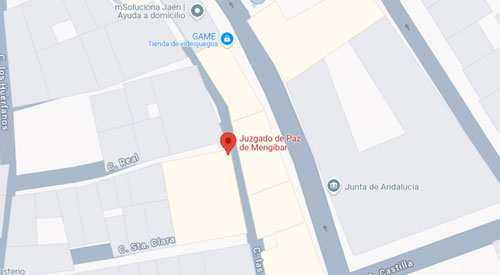 mapa Registro Civil-Juzgado de paz de Mengíbar de Jaén