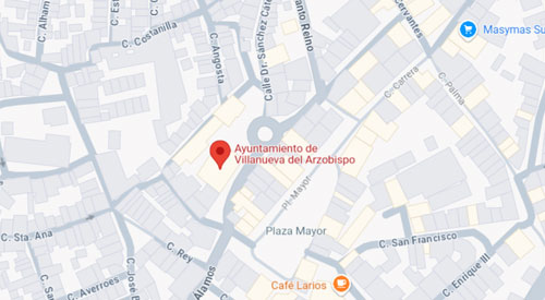 mapa Registro Civil-Juzgado de paz de Villanueva del Arzobispo de Jaén