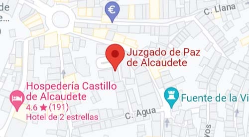 mapa Registro Civil-Juzgado de paz de Alcaudete