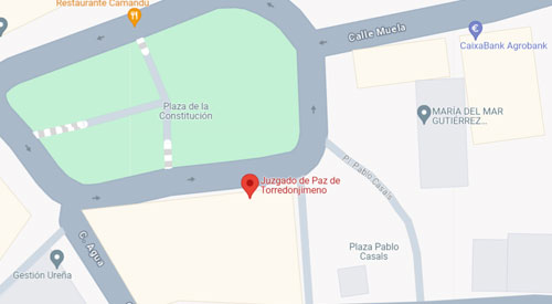 mapa Registro Civil-Juzgado de paz de Torredonjimeno Jaén